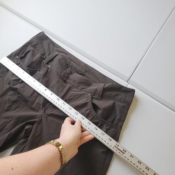 Athleta Pants Womens 12 Brown Convertible Hiking Jogger Zip Off Nylon Stretch - Picture 8 of 10